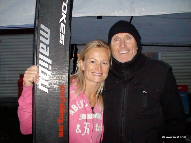 June Fladborg (Дания) со своим тренером Рэйем Стоксом (Ray Stokes)